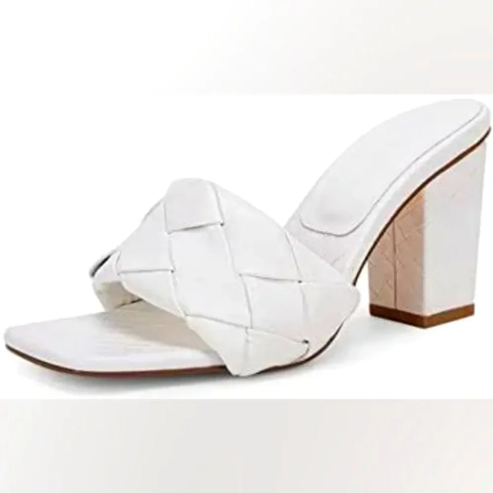 (56-4542) Rilista Women's Square Open Toe Heeled Sandals Sz 6.5